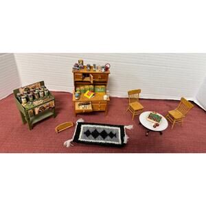 Vintage Miniature Dollhouse Kitchen Pantry Decor and Furniture